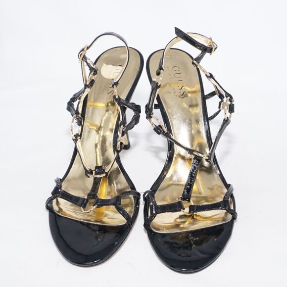 Guess by Marciano Black and Gold Strappy Heels, Size 7 - Picture 11 of 11